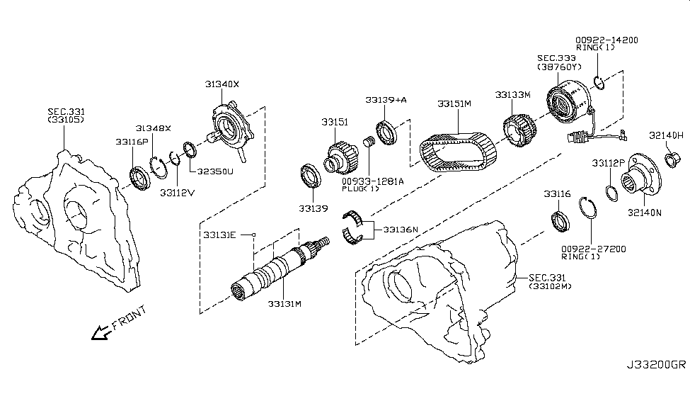 Infiniti 33131-1BU0A Shaft Main Transfer