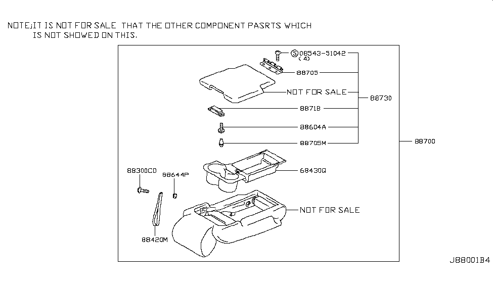 Infiniti 88705-1CB1A Hinge-Armrest Lid