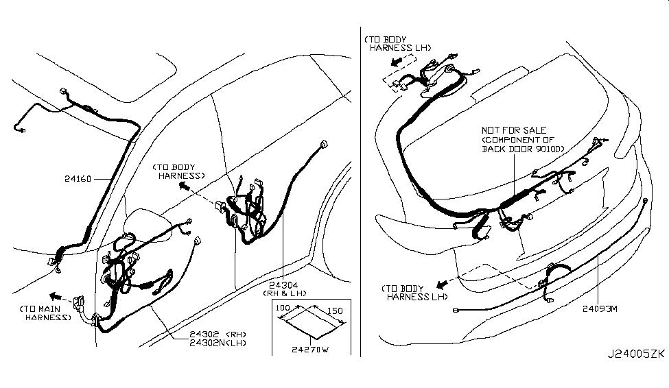 Infiniti 24126-1CA1A Harness Assembly-Door,Rear