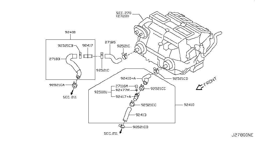 Infiniti 92417-JK00A Connector-Heater