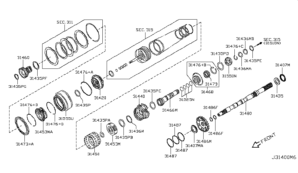 Infiniti 31407-1XJ0D Bearing-Needle Thrust