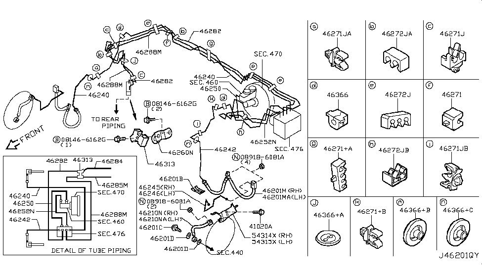 Infiniti 46285-JK60A Tube Assembly-Brake