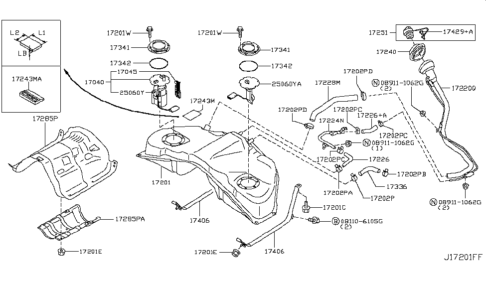 Infiniti 17429-79970 Pin Fuel Cap Mounting