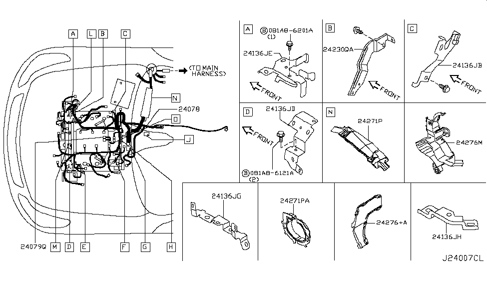 Infiniti 24282-JK00B Protector Harness