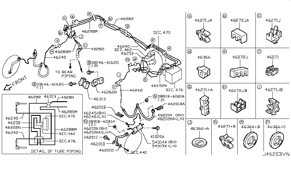 Infiniti 46252-JK71A Tube Brake Front