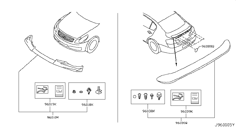 Infiniti K601Y-1NH0A Installation Manual Kit Front Air SPOILE