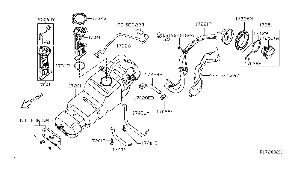 Infiniti 17429-ZJ00B Pin-Fuel Cap Mounting