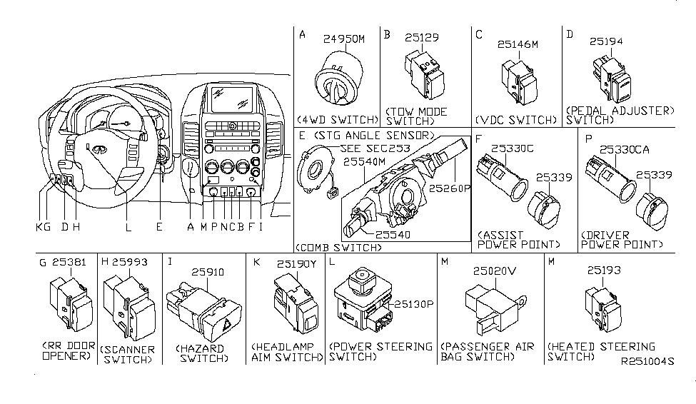 Infiniti 25146-ZQ10A Switch Assy-Inertia