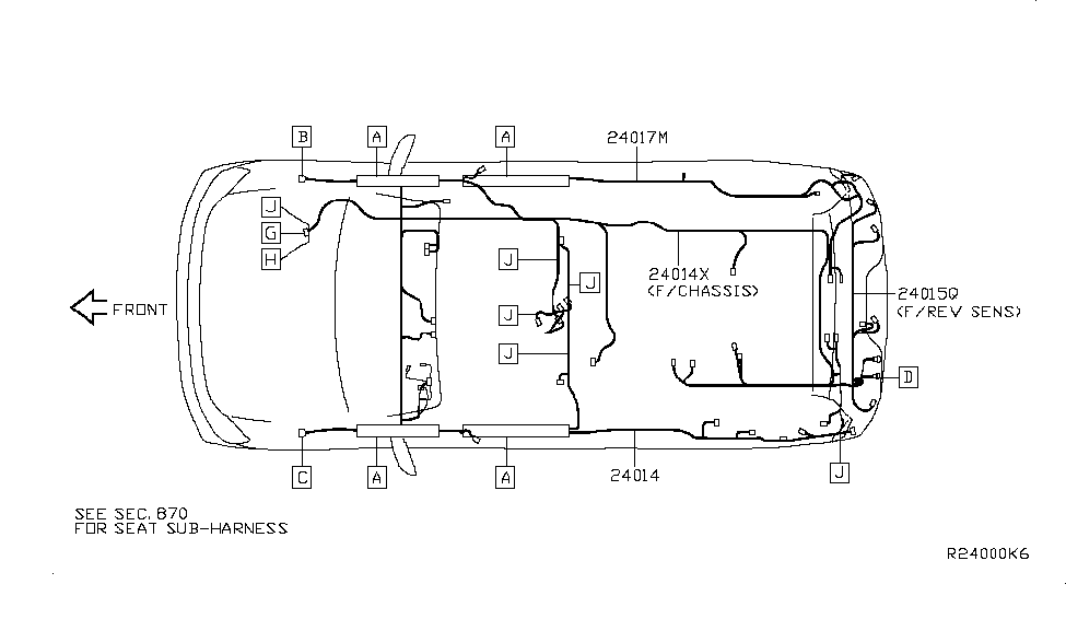 Infiniti 24015-ZQ10A Harness-Reverse Sensor