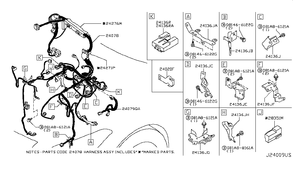 Infiniti 24346-7Y01B Bracket-Connector