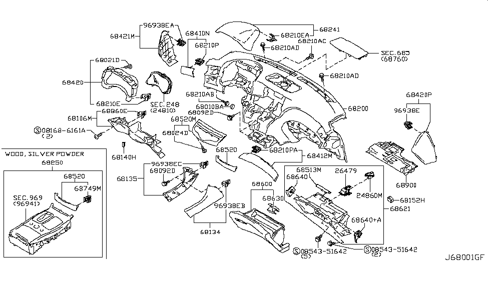 Infiniti 26479-1MA0A Bracket-F/GLOVE Box Lamp