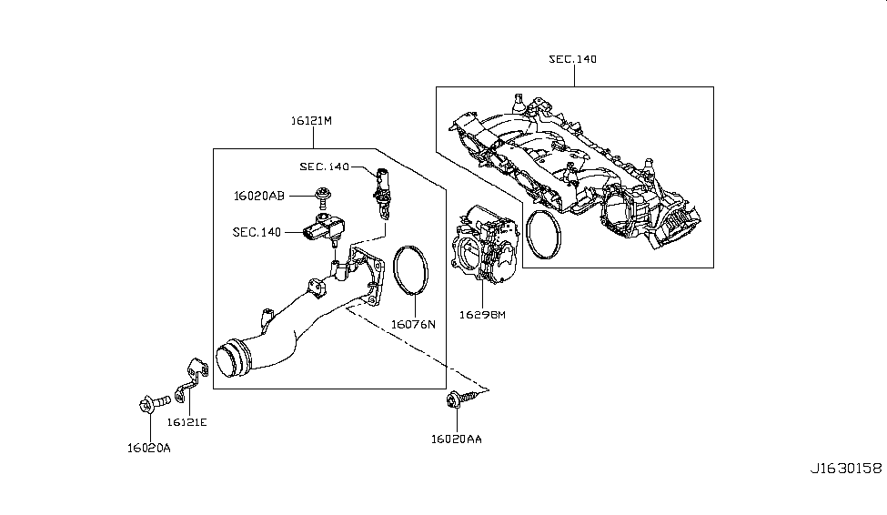 Infiniti 16167-HG00C Bracket-Air Inlet,Throttle Chamber