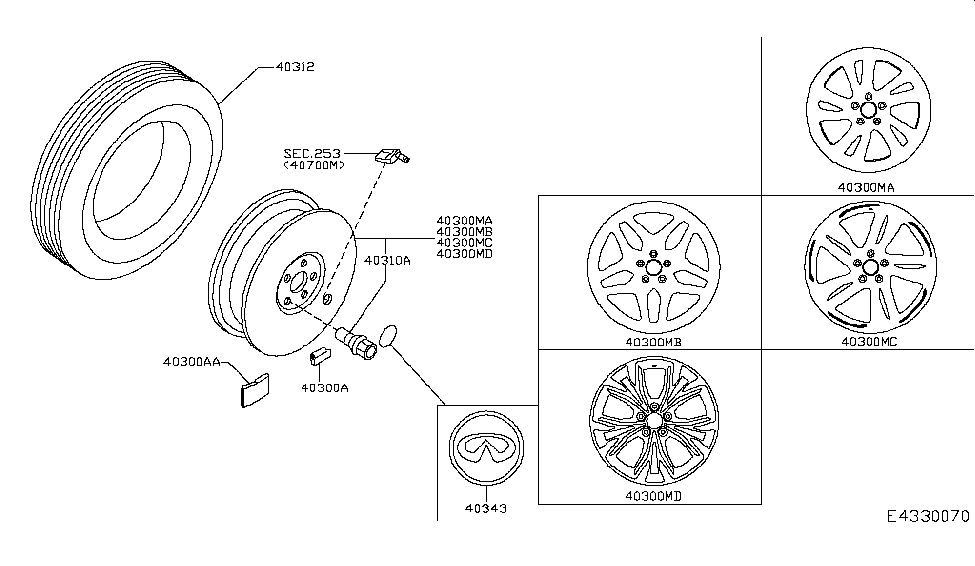 Infiniti 40326-00Q1L Balance Weight-Wheel