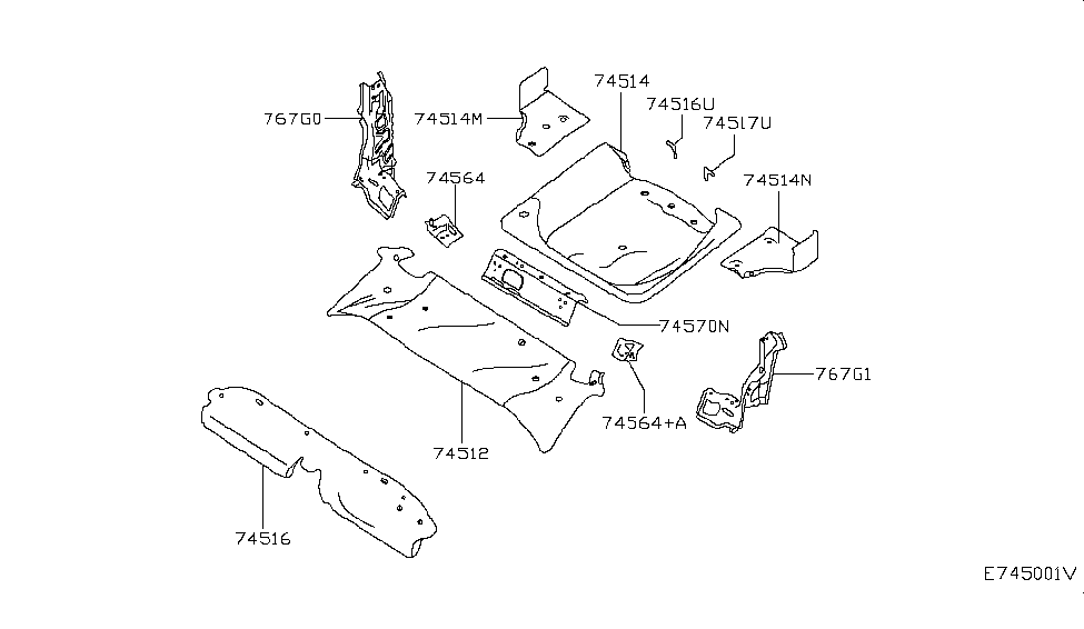 Infiniti G45A6-5DAMA Reinforce-Rear Floor,RH