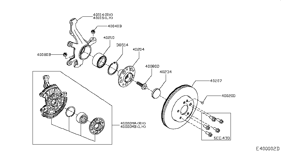 Infiniti 40000-5DA4B Axle Assembly-Front