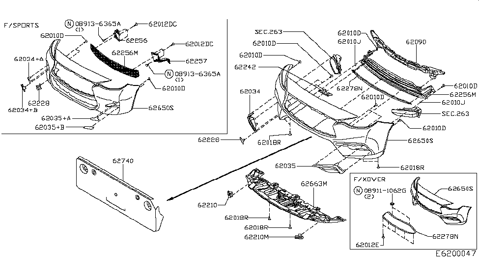 Infiniti 62256-5DB0B FINISHER-Front Bumper FASCIA,RH