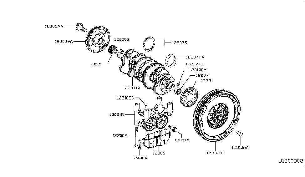 Infiniti 12247-HG00D Bearing-Crankshaft