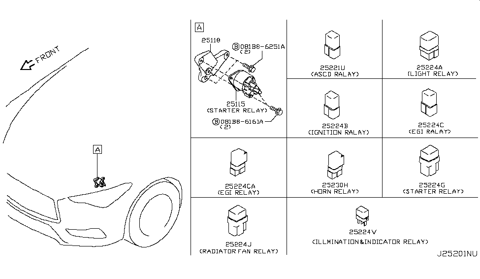 Infiniti 25118-4GD0A Bracket-Starter Relay