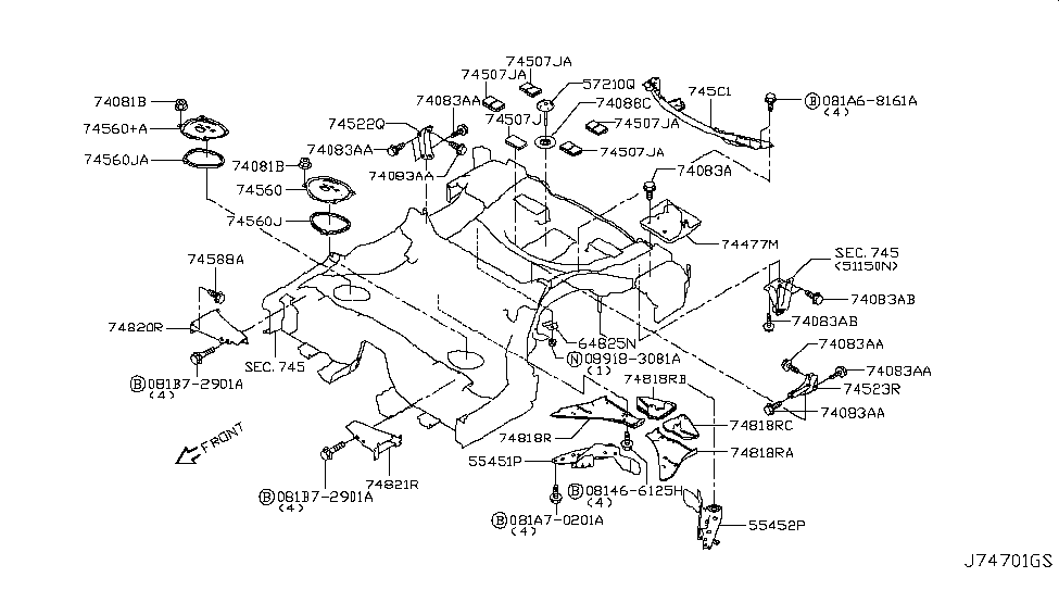 Infiniti 745B2-5CC0A Bracket-Battery Mounting