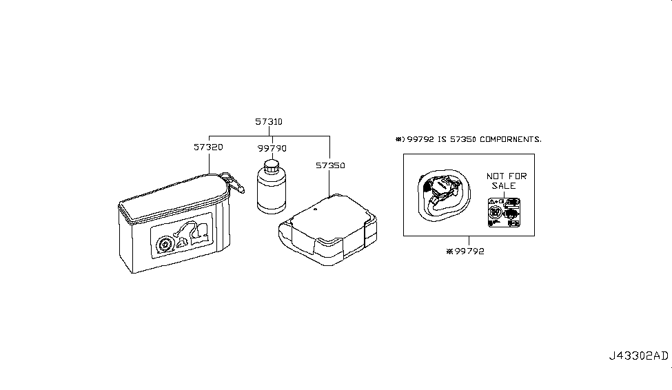 Infiniti 57320-1NM0D Case-Repair Kit