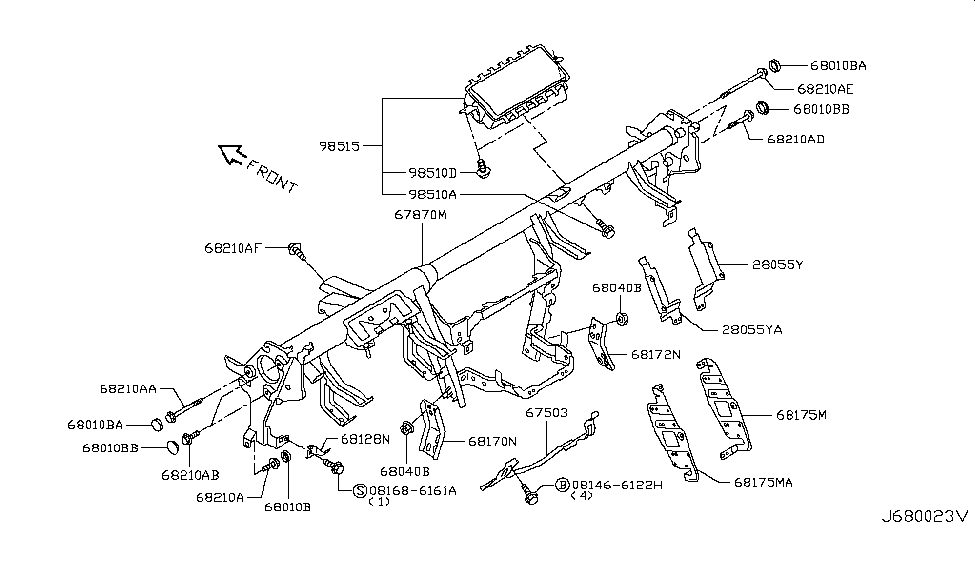 Infiniti 68128-4GF0A Bracket-Instrument Side