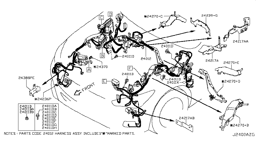 Infiniti 24346-7Y000 Bracket