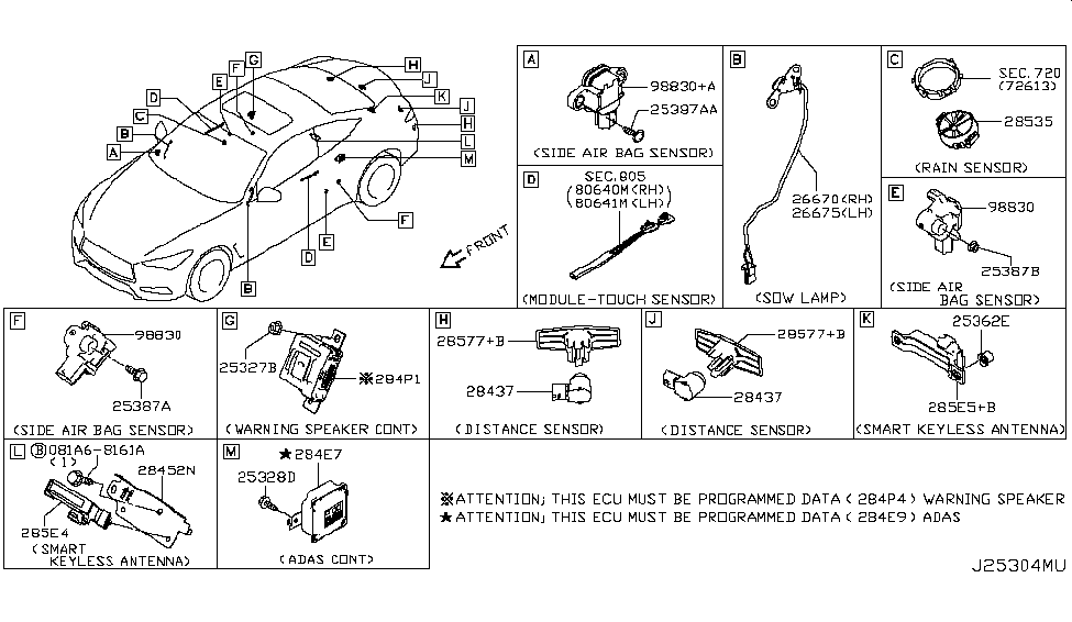 Infiniti 284E7-5CR0E Adas Controller Assembly