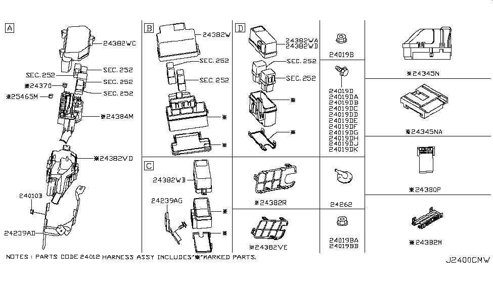 Infiniti 24345-85E11 Cover-Connector