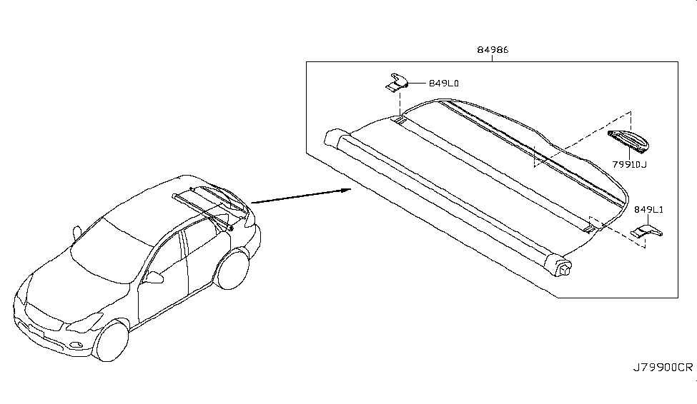 Infiniti 849L1-1BP0A TONNEAU Cover Hinge Kit, LH