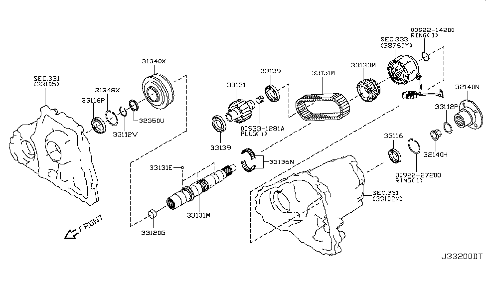 Infiniti 33152-AQ310 Chain-Front Drive,Transfer