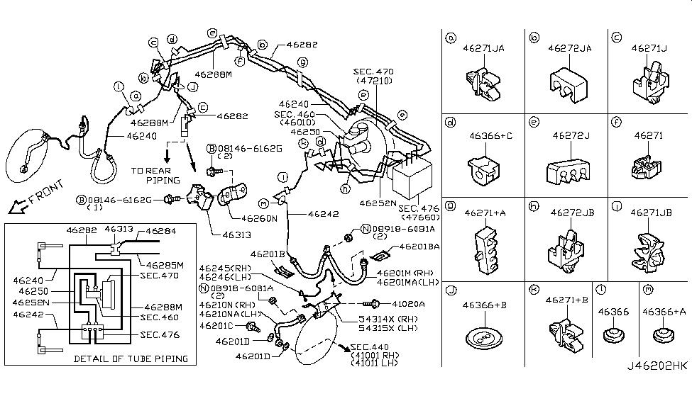 Infiniti 46252-JK74A Tube Brake Front