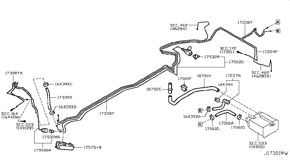 Infiniti 17335-1MC1A Hose-EVAPOLATION