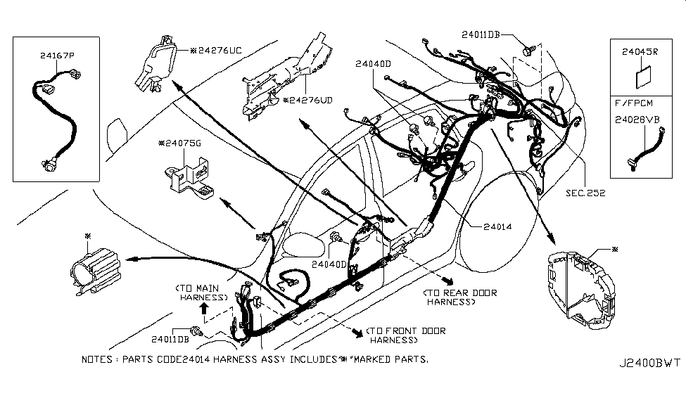 Infiniti 24028-5UV0A Harness-Sub,Fuel Cell