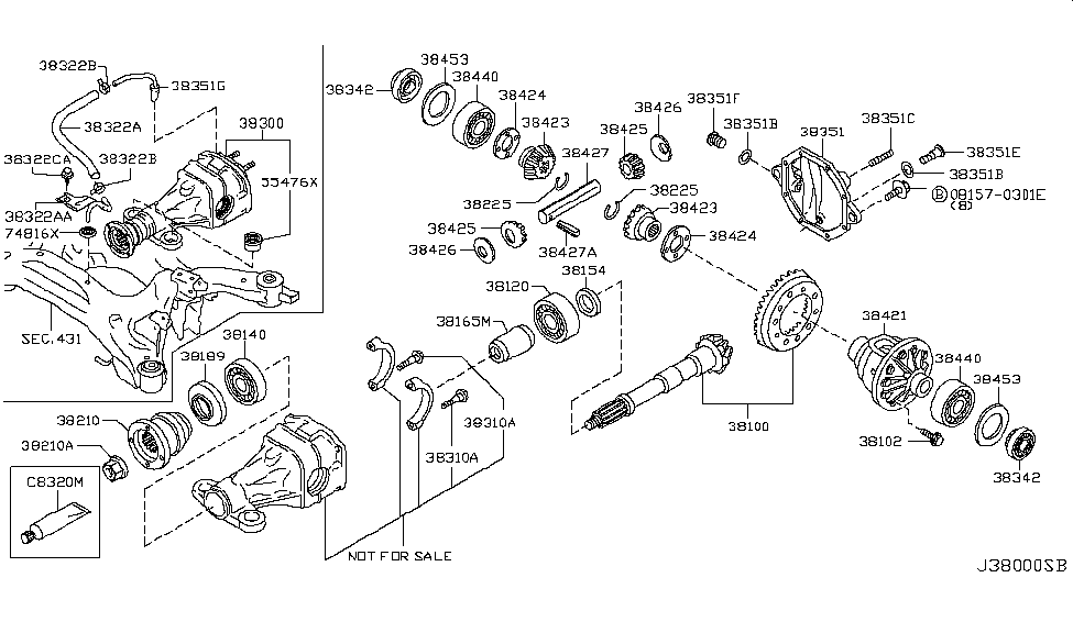 Infiniti 38453-1MC7B Shim-Adjust,Side Bearing