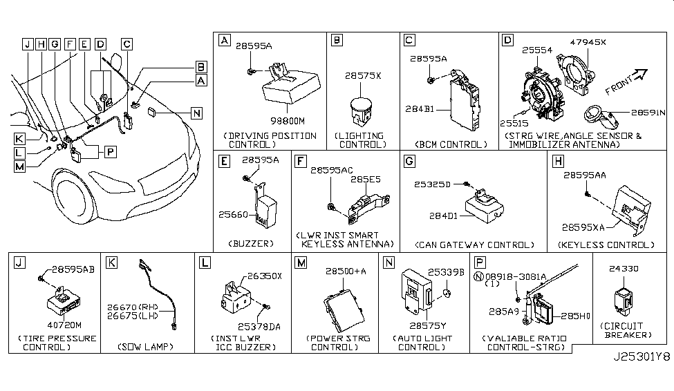 Infiniti 285H0-1MT0H Controller Assembly STRG, VALIABLE Ratio