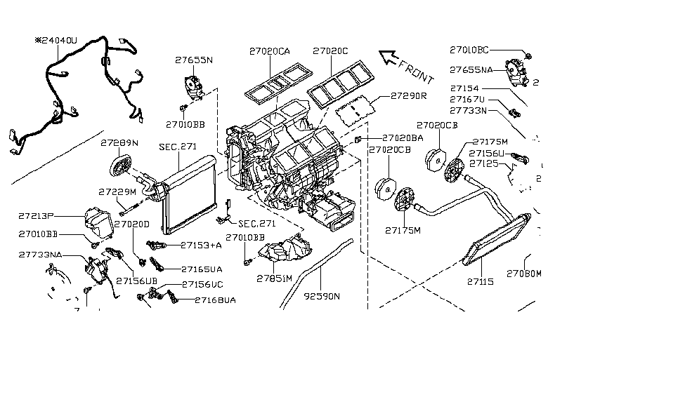 Infiniti 27210-1MA0B Blower Assembly-Air Conditioner