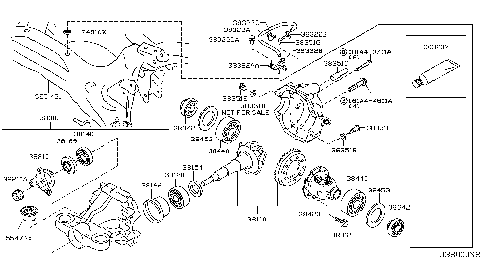 Infiniti 081A4-4801A BOLT FINAL GEAR