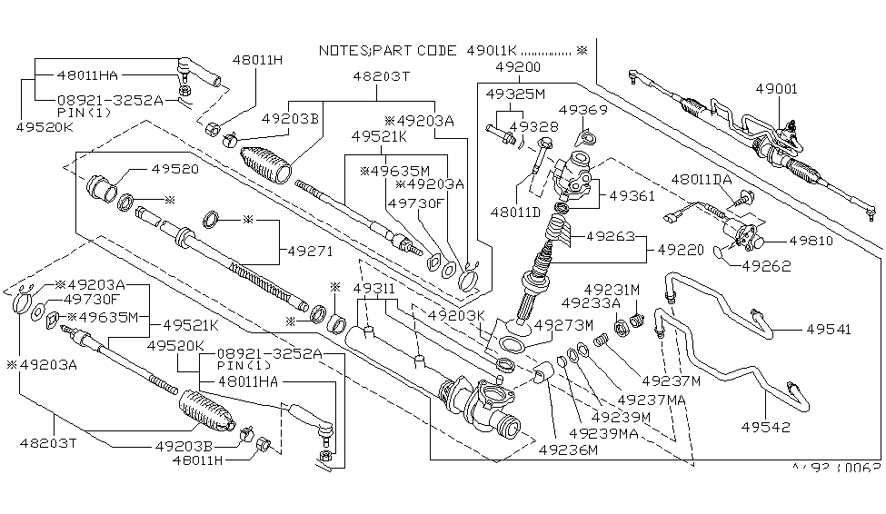 Infiniti 49311-40U00 Housing & Cylinder Assy-Power Steering