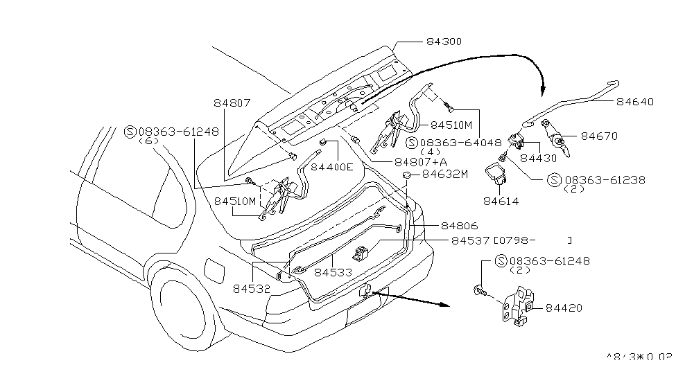 Infiniti 84432-51U15 Bar-Torsion,Trunk Lid RH