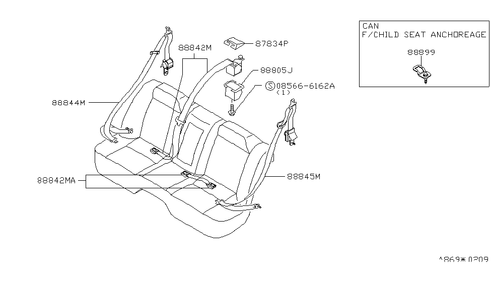 Infiniti 87834-4L700 Finisher-Seat Belt