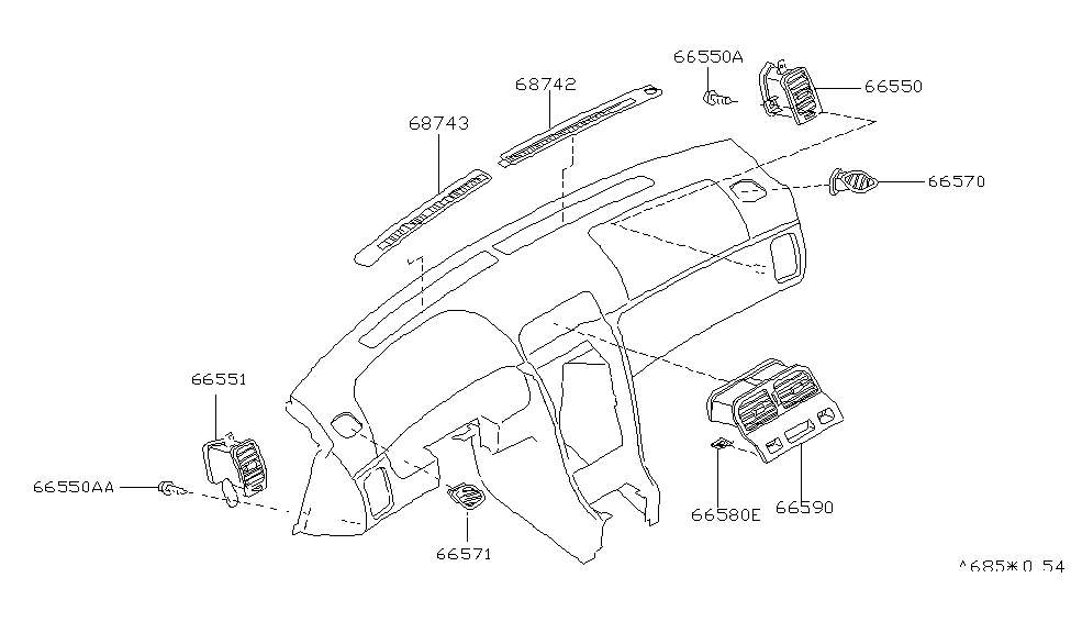 Infiniti 68741-2L903 Grille-Side Defroster,LH