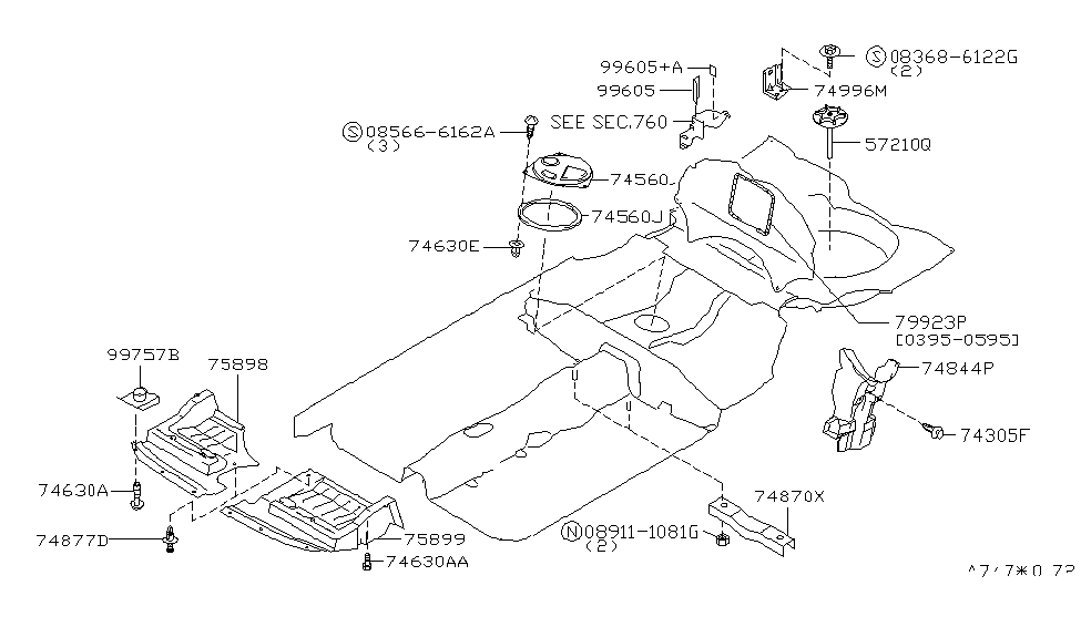 Infiniti 79923-40U00 Welt-Rear Seat Back