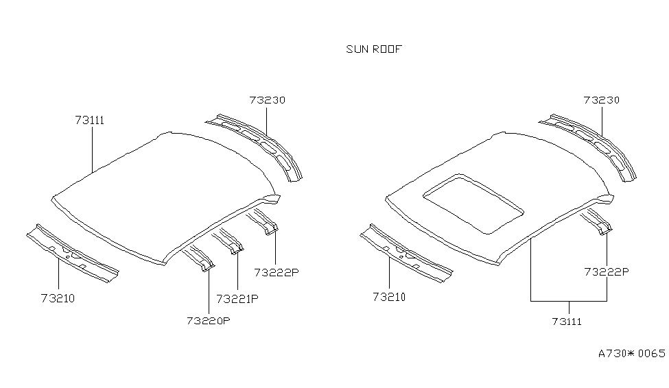 Infiniti 73210-62J30 Rail-Front Roof