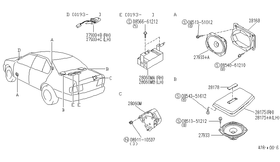 Infiniti 28166-50J00 Bracket-Speaker