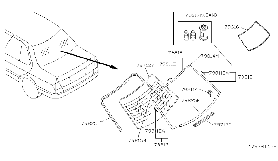 Infiniti 79790-50J00 Spacer-Moulding Fastener