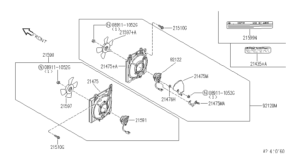 Infiniti 21481-62J00 Motor Assy-Fan & Shroud