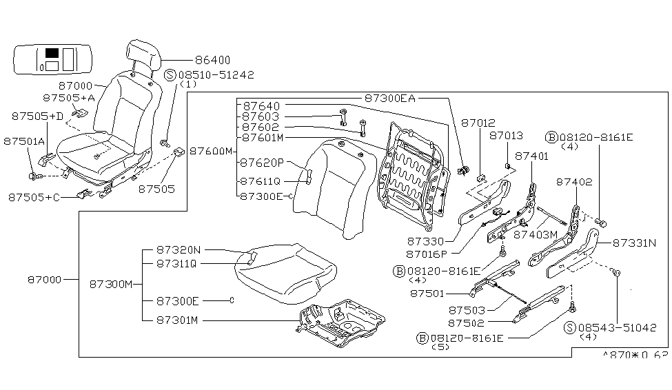 Infiniti 87403-79J60 Rod-Reclining Device Connector