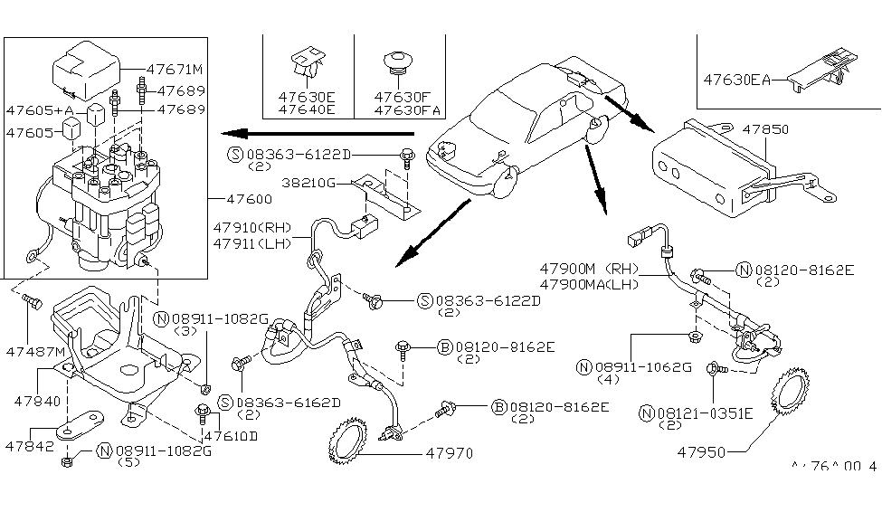 Infiniti 47840-62J00 Bracket-Actuator