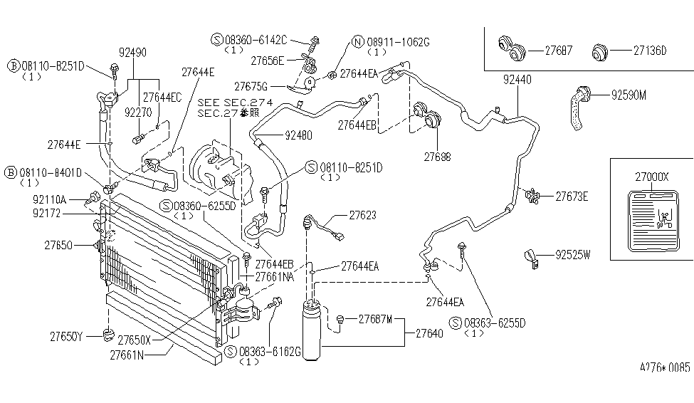 Infiniti 27090-78J02 Label-Air Conditioner