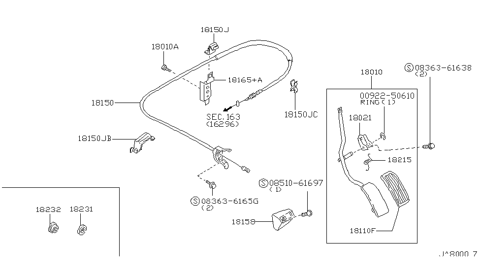 Infiniti 18232-80E00 DAMPER Assembly-Accelerator Wire